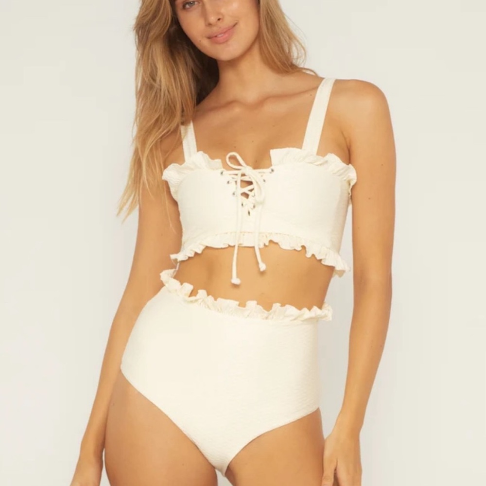 BOTTOM Anthropologie Citrine Alice High Waist Bikini Bottom L